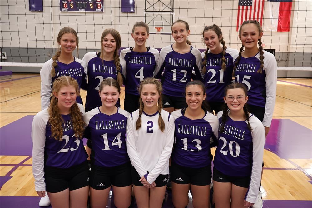 Picture of 8th grade volleyball purple team